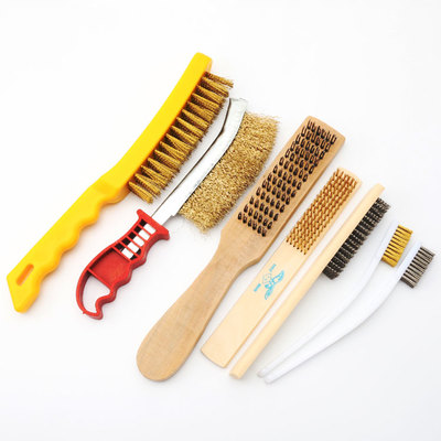 鋼絲刀刷鍍銅除銹刷刀型鋼絲刷子純銅牙刷縫隙清潔刷塑料柄鐵刷子